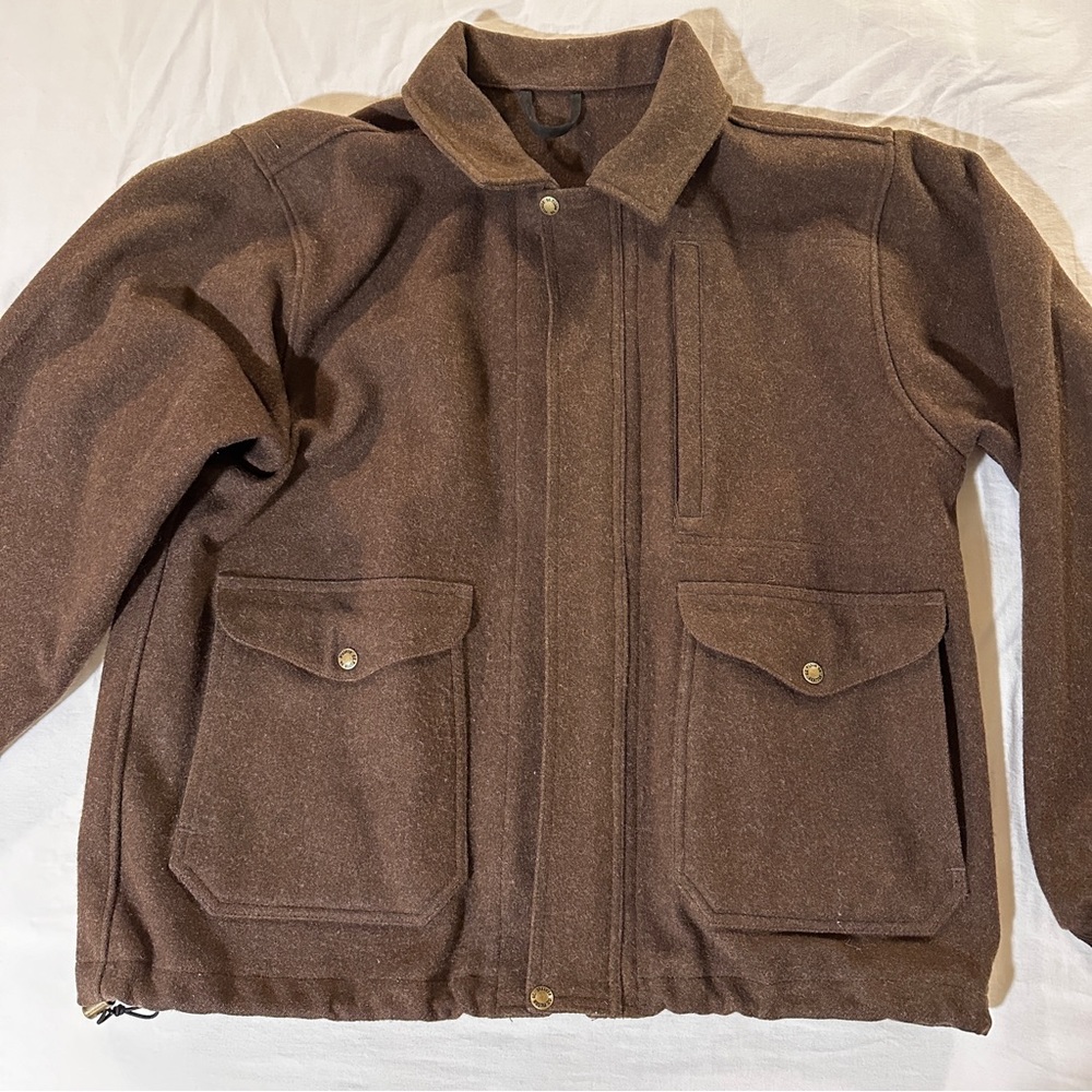 Filson Mackinaw Wool Work Jacket Brown Size Xl Gem